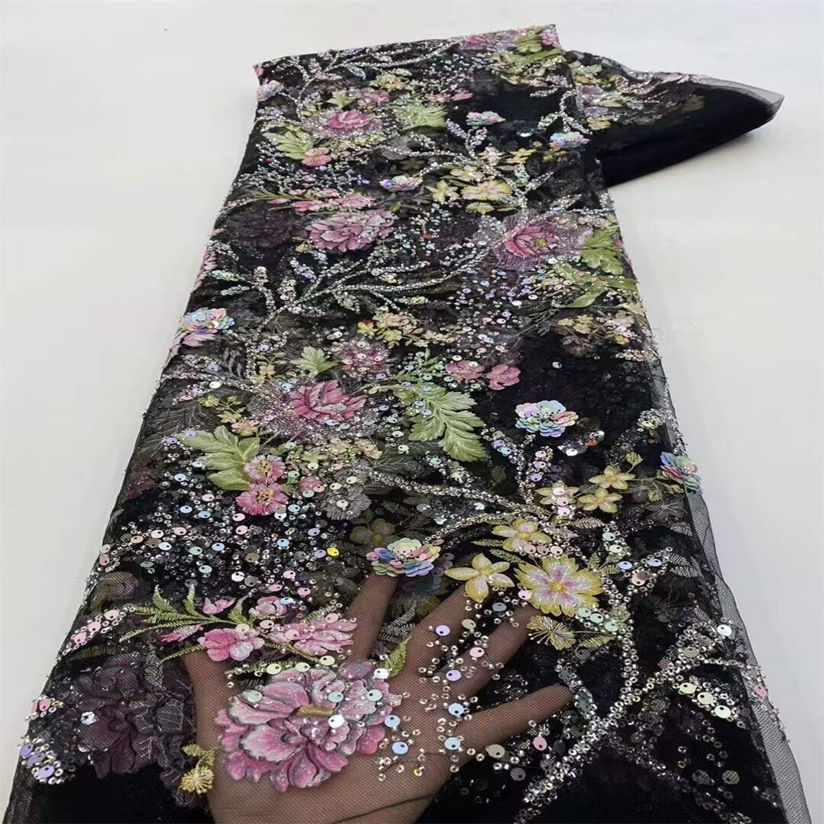 Beaded Lace Fabric - 5 Yards | MOD JJ060