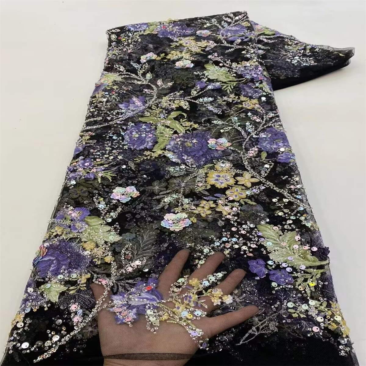 Beaded Lace Fabric - 5 Yards | MOD JJ060