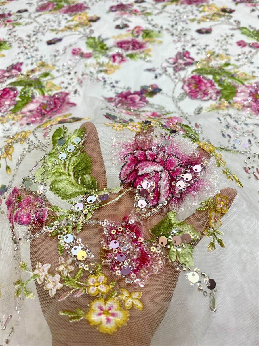 Beaded Lace Fabric - 5 Yards | MOD JJ060