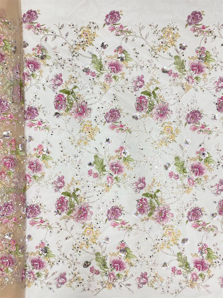 Beaded Lace Fabric - 5 Yards | MOD JJ060