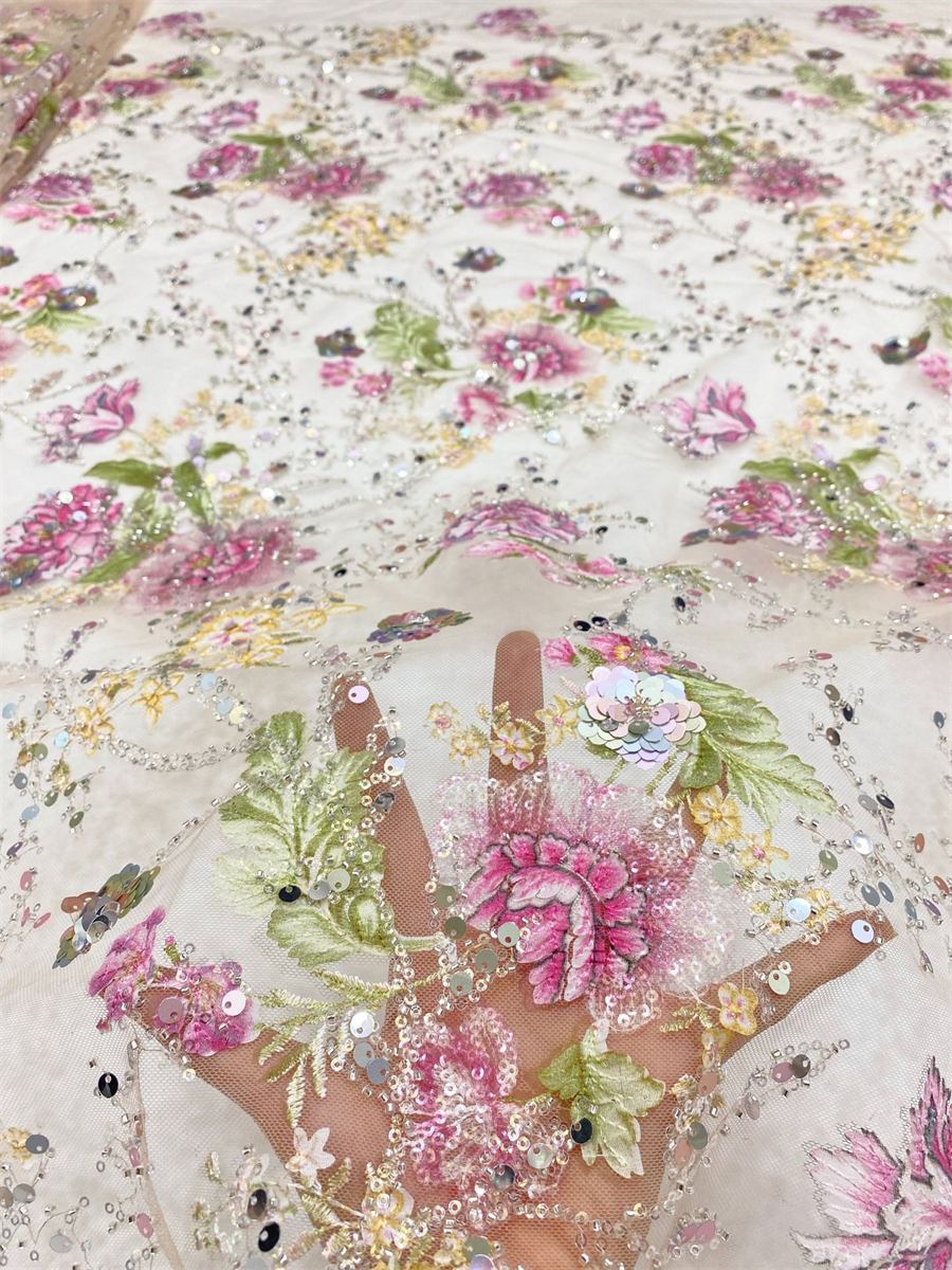 Beaded Lace Fabric - 5 Yards | MOD JJ060