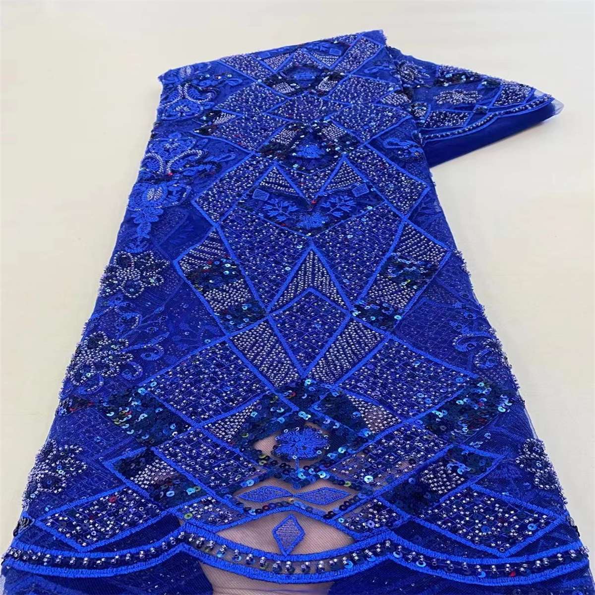 Embroidered Beaded Lace Fabric - 5 Yards | MOD JJ120