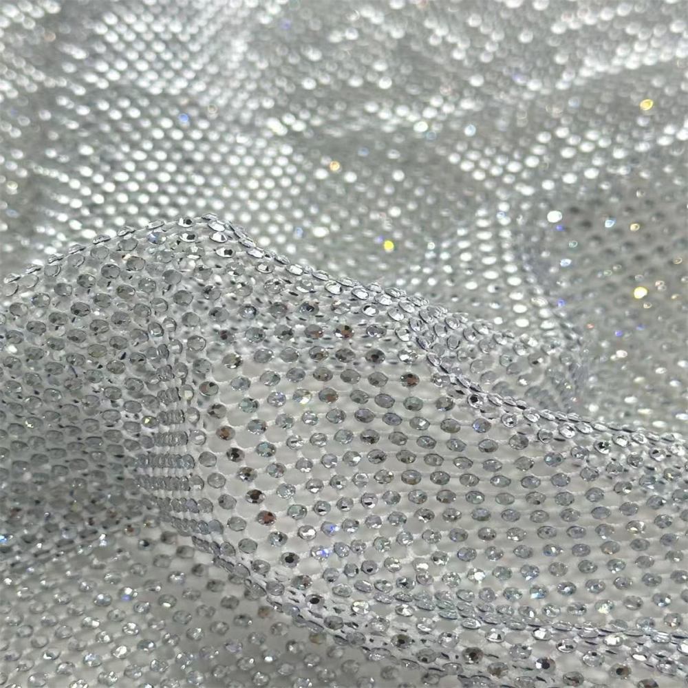 5 Yards Rhinestones Lace Material Fabric For Dresses