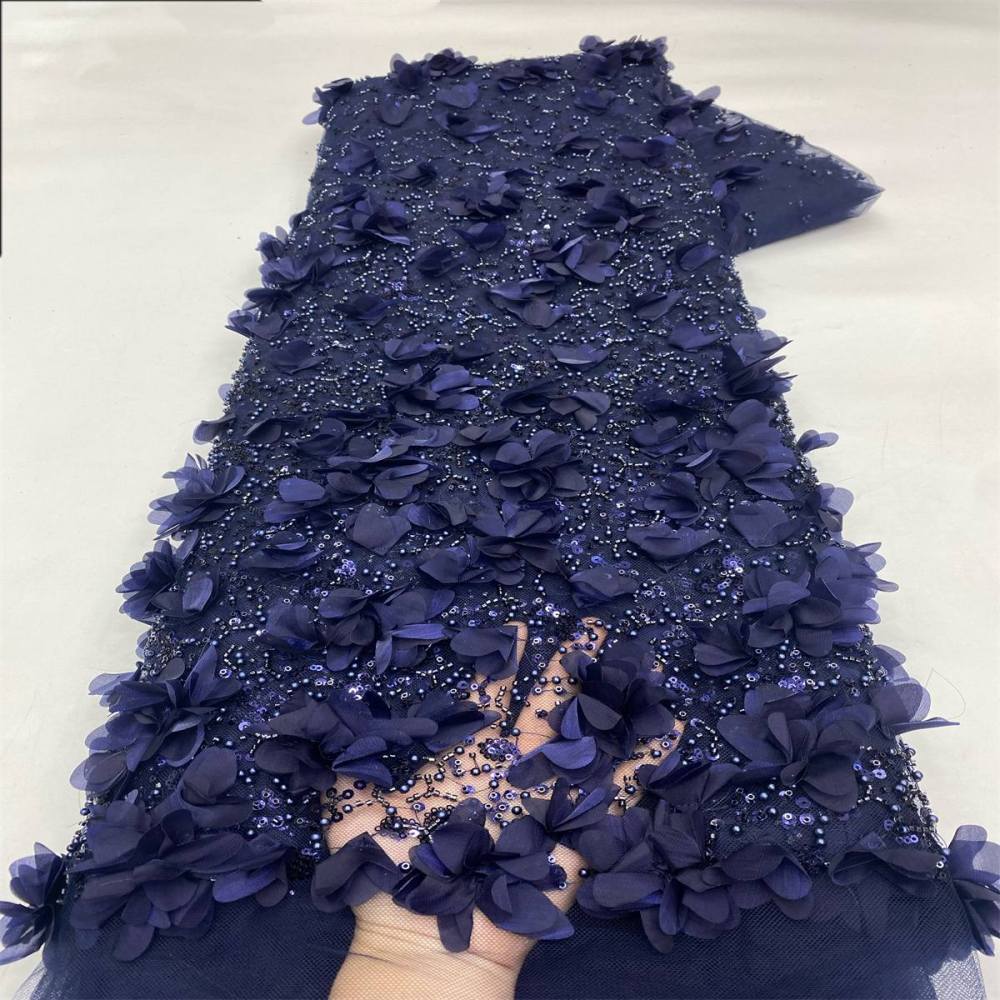 3D Floral Beaded Tulle Fabric - 5 Yards | MOD LiL9049