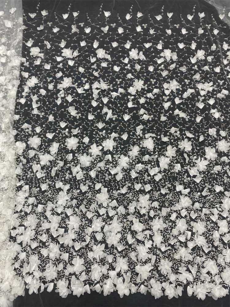 3D Floral Beaded Tulle Fabric - 5 Yards | MOD LiL9049