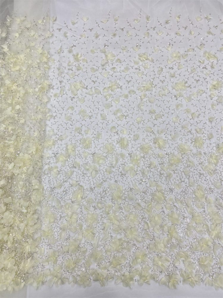 3D Floral Beaded Tulle Fabric - 5 Yards | MOD LiL9049