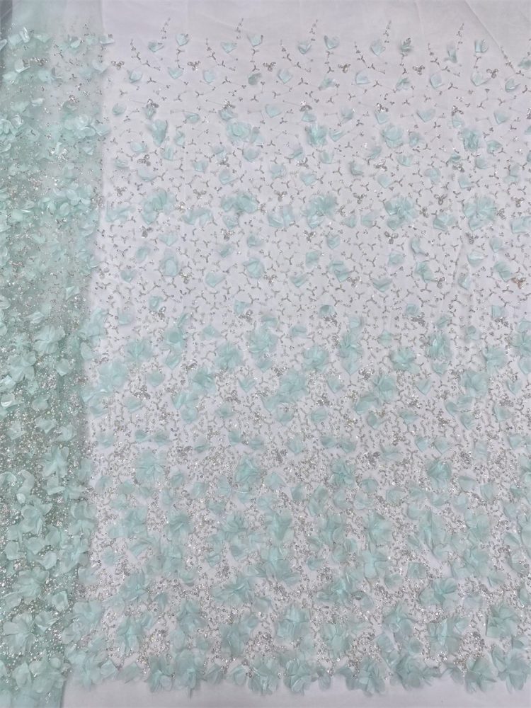 3D Floral Beaded Tulle Fabric - 5 Yards | MOD LiL9049