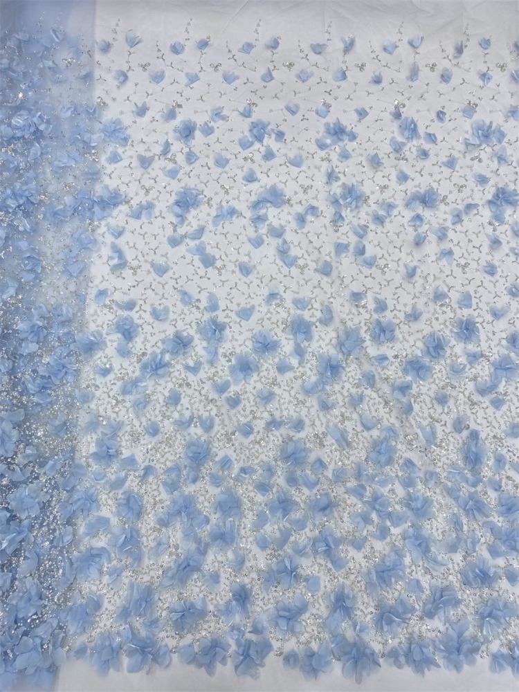 3D Floral Beaded Tulle Fabric - 5 Yards | MOD LiL9049
