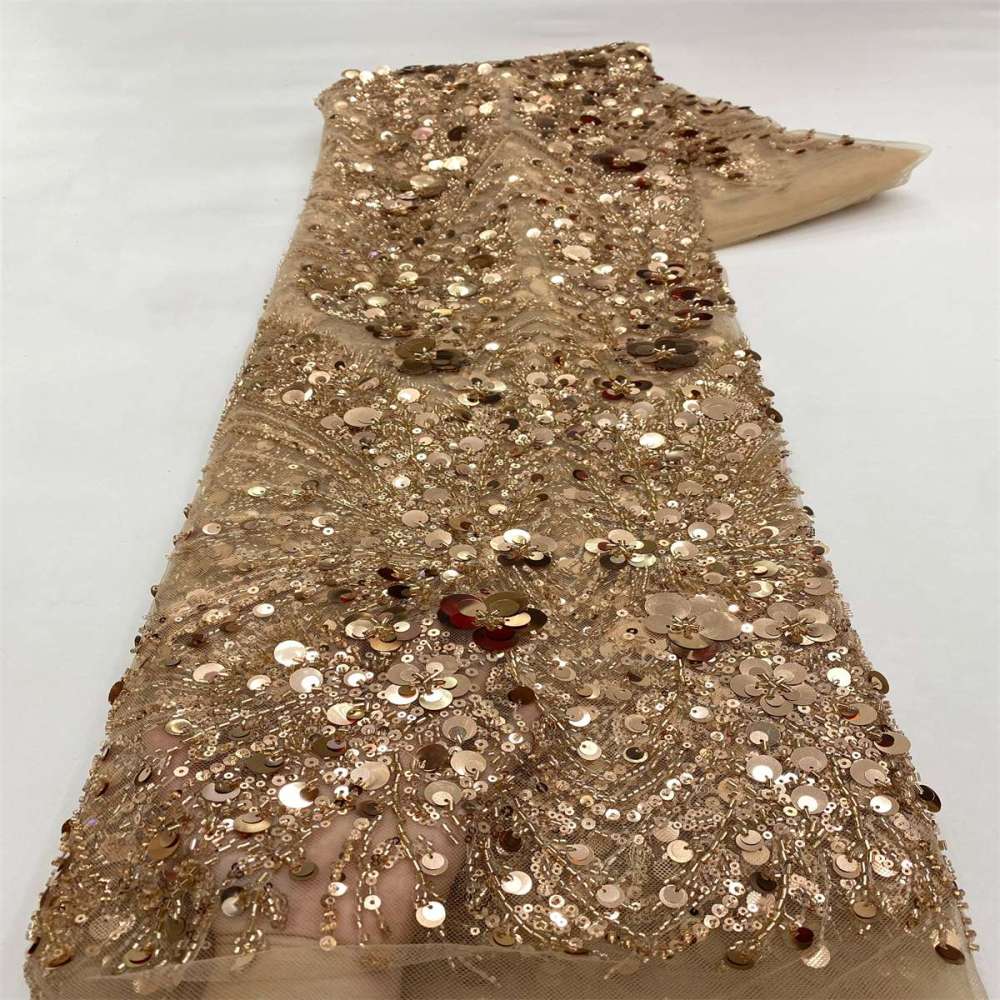 Beaded Tulle Lace Fabric - 5 Yards | MOD LiL9048
