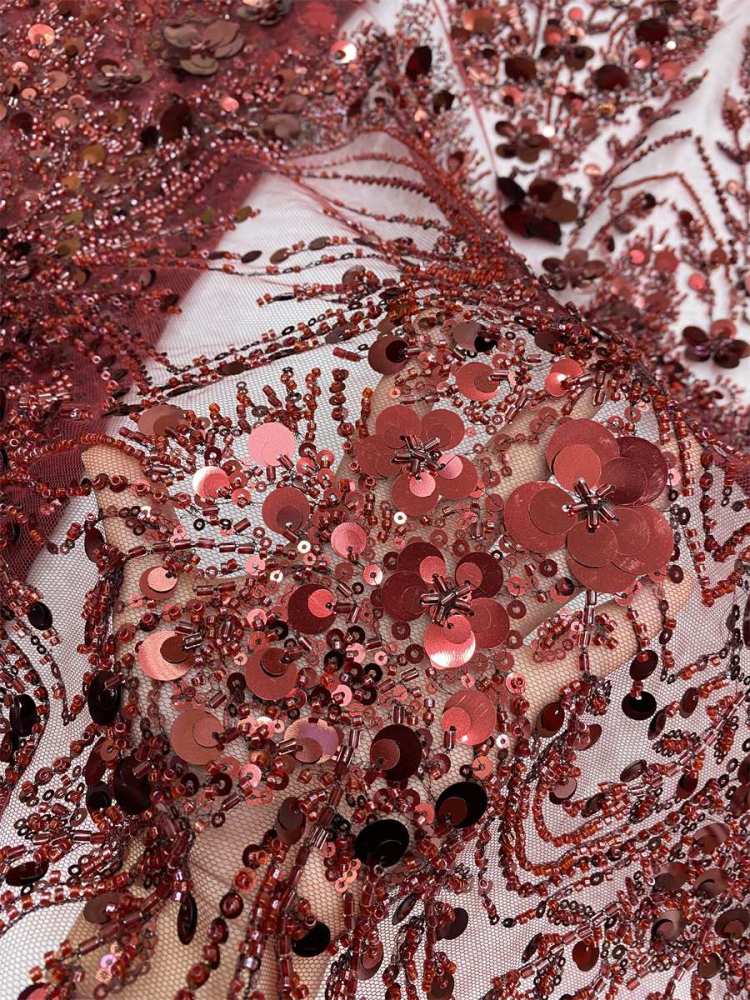 Beaded Tulle Lace Fabric - 5 Yards | MOD LiL9048