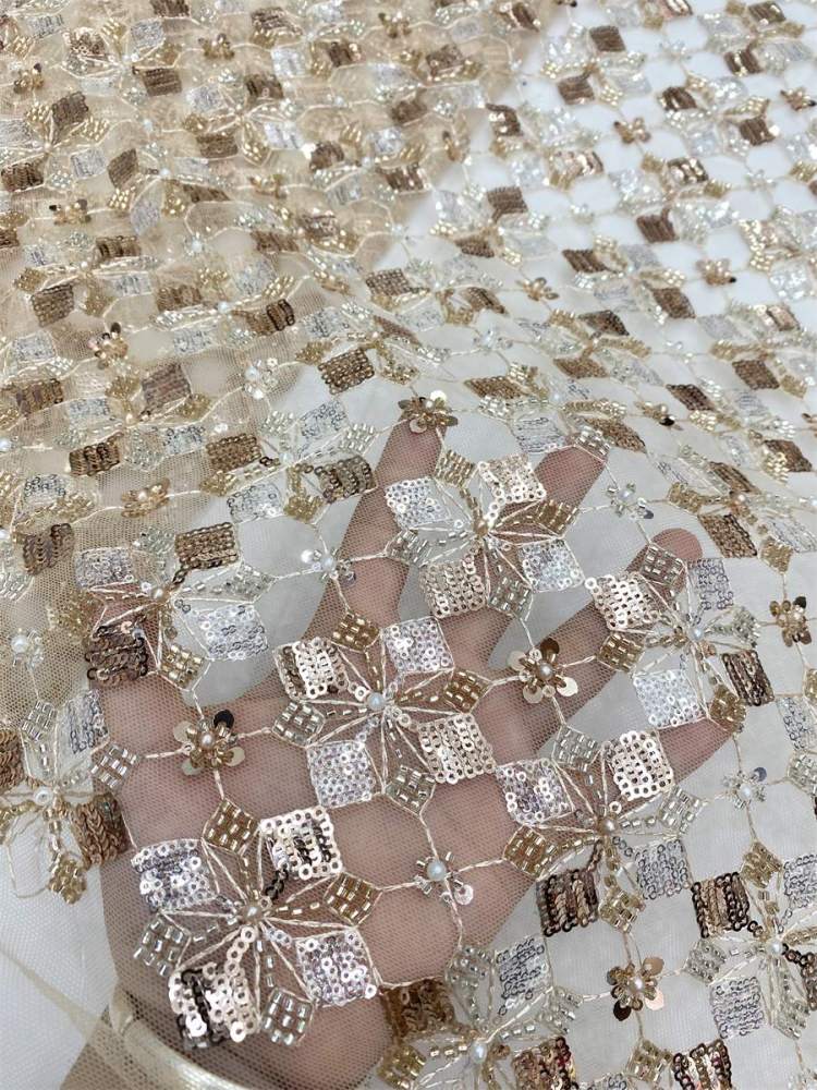 Beaded Tulle Fabric - 5 Yards | MOD LiL9052