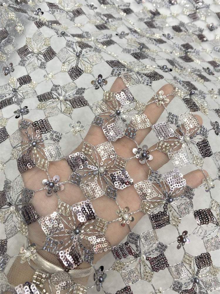 Beaded Tulle Fabric - 5 Yards | MOD LiL9052