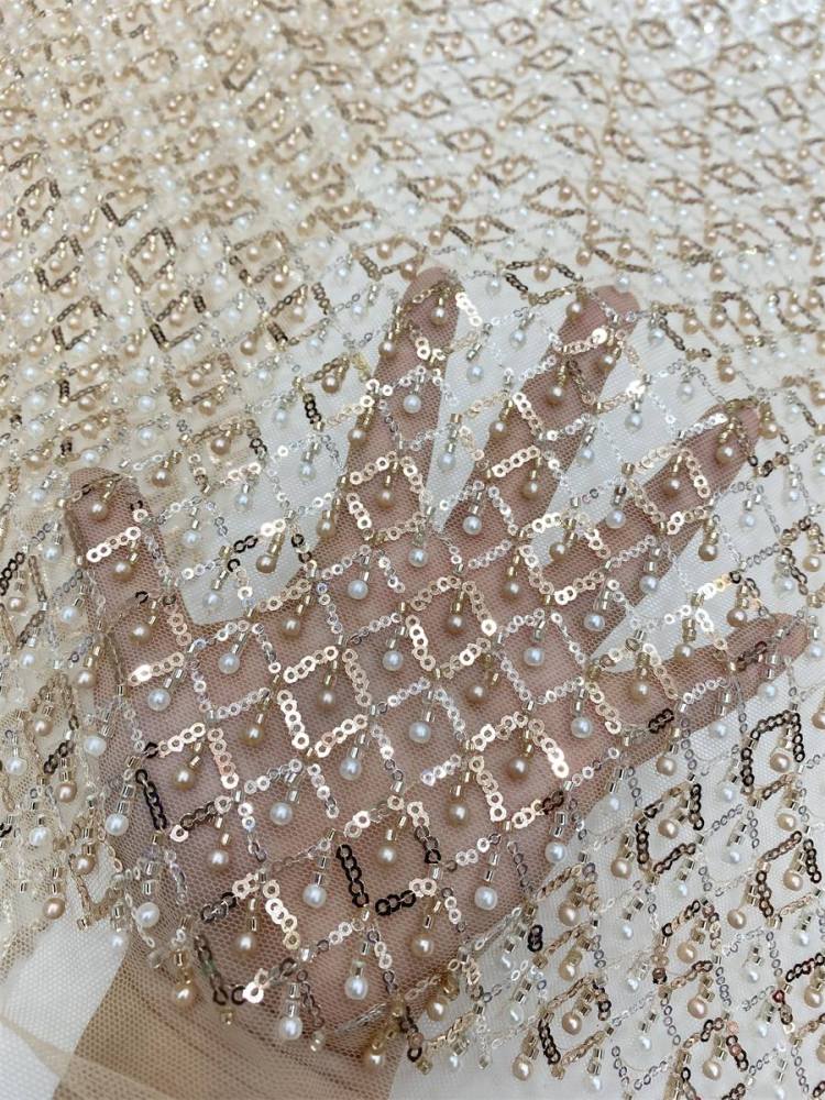 Beaded Tulle Fabric - 5 Yards | MOD LiL9053