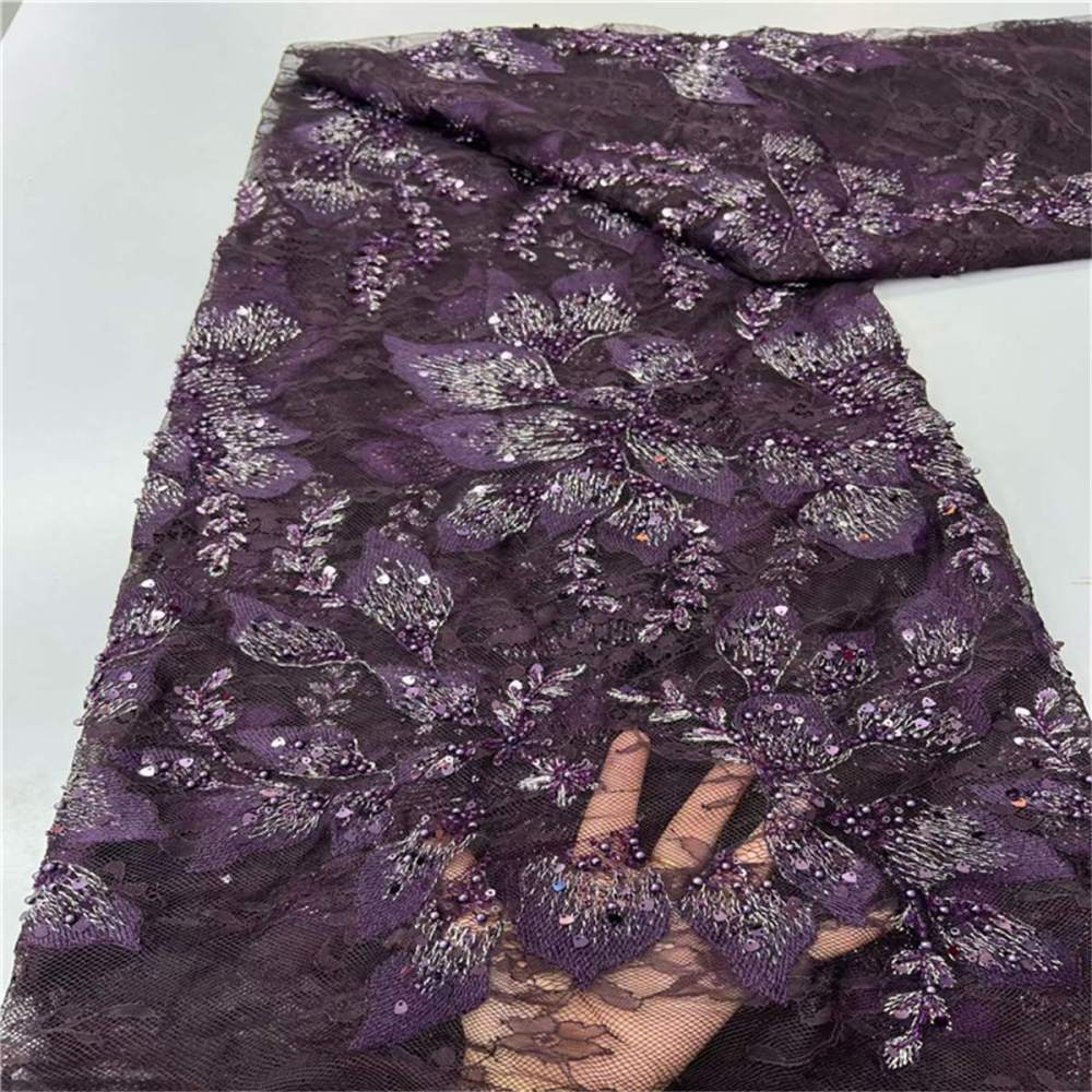 Beaded Lace Fabric - 5 Yards | LiL9047
