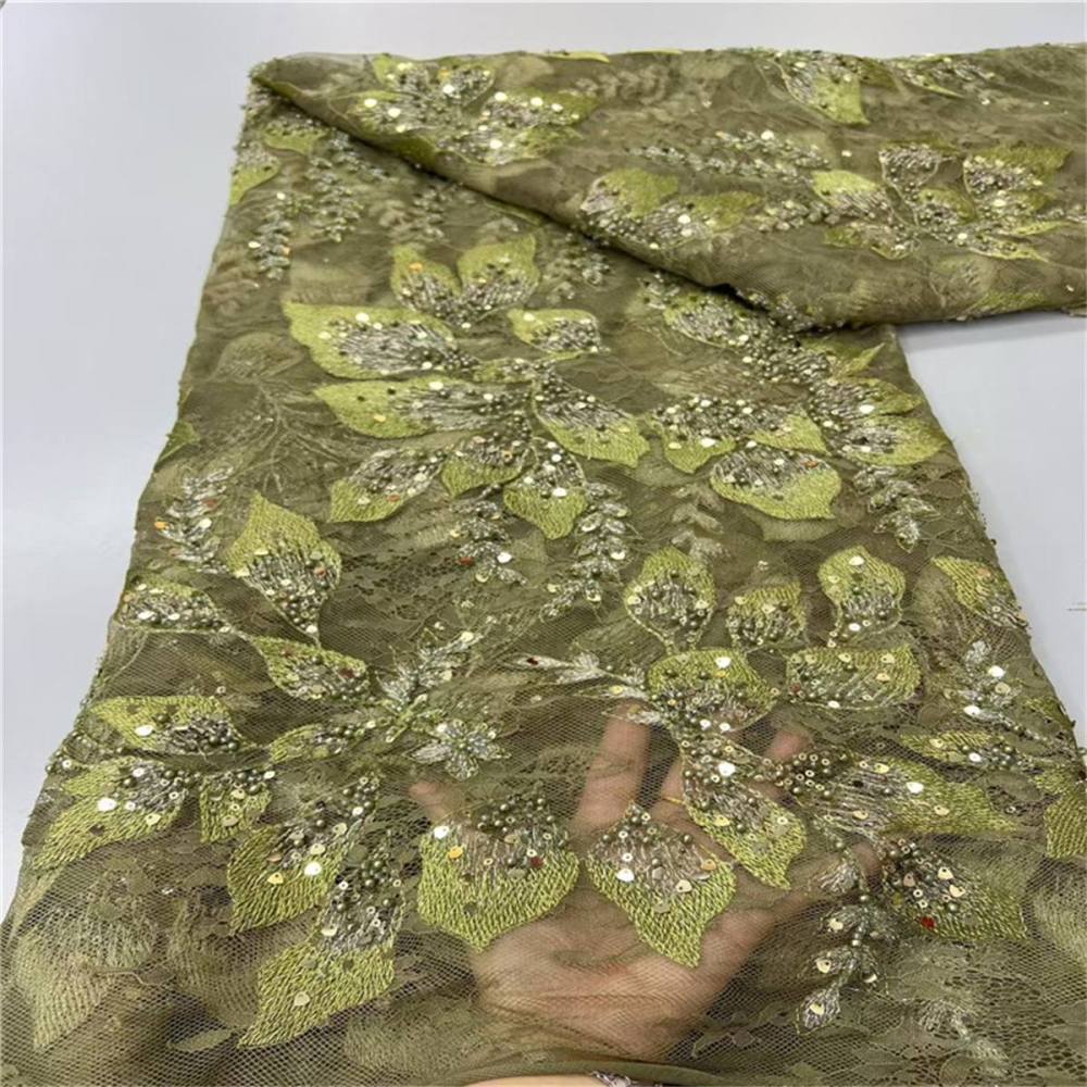 Beaded Lace Fabric - 5 Yards | LiL9047