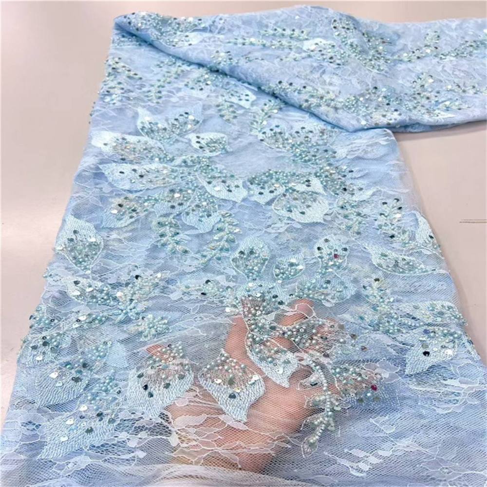 Beaded Lace Fabric - 5 Yards | LiL9047
