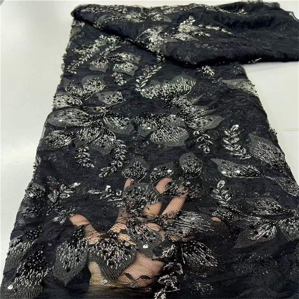 Beaded Lace Fabric - 5 Yards | LiL9047