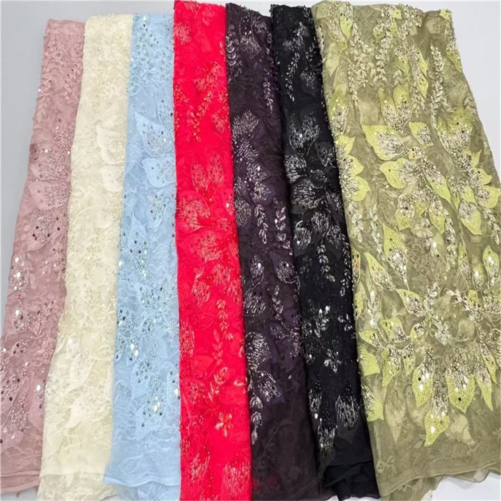 Beaded Lace Fabric - 5 Yards | LiL9047