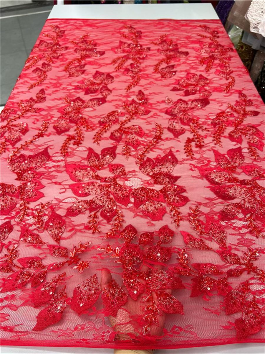 Beaded Lace Fabric - 5 Yards | LiL9047