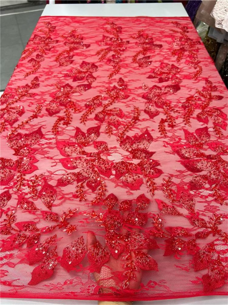 Beaded Lace Fabric - 5 Yards | LiL9047