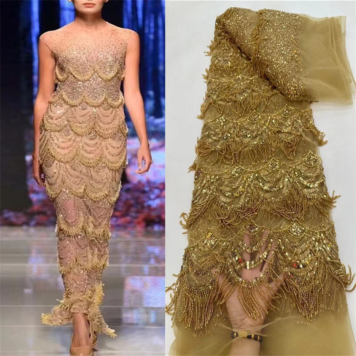 Beaded Fringe Fabric - 5 Yards | MOD JLT131
