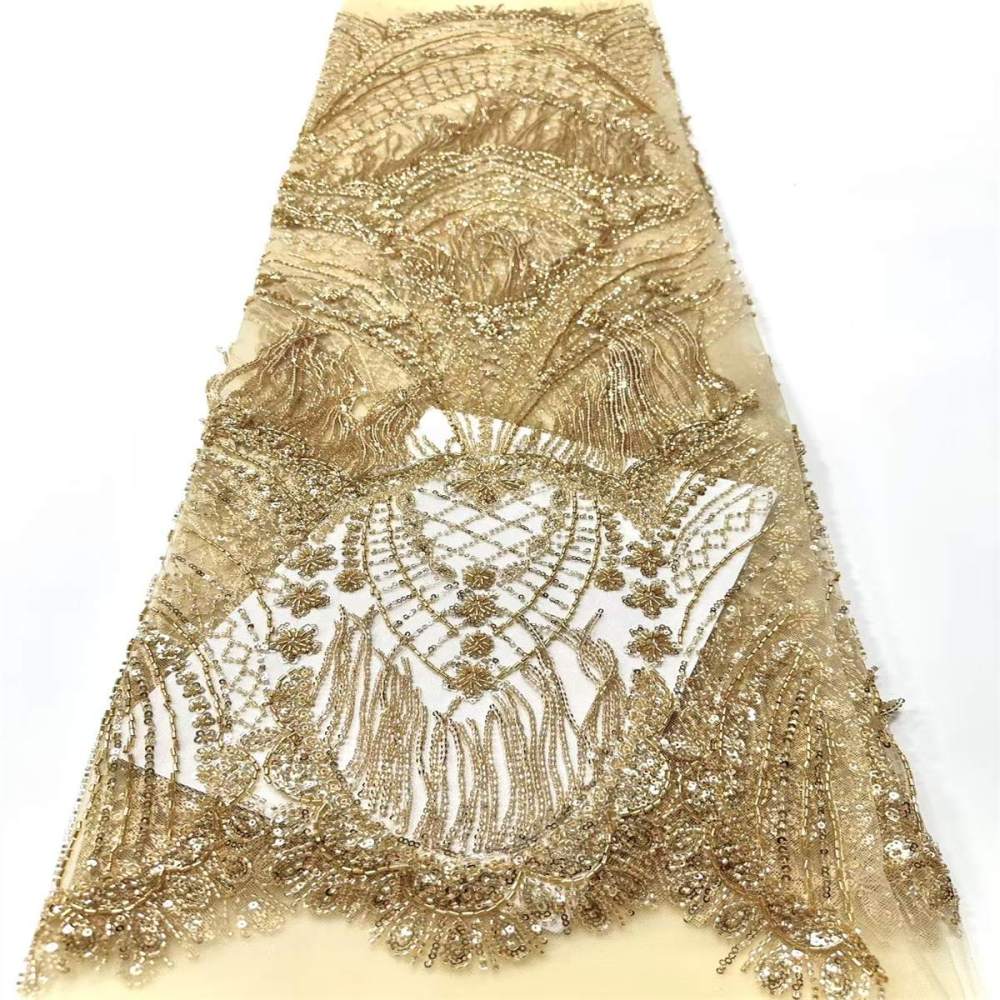 Fringe Beaded Tulle Fabric - 5 Yards | Ref. HN344