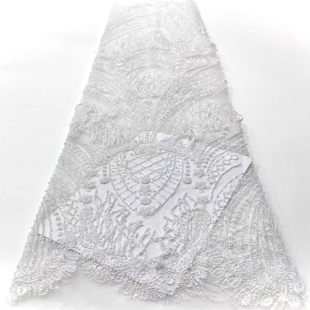 Fringe Beaded Tulle Fabric - 5 Yards | GID HN344