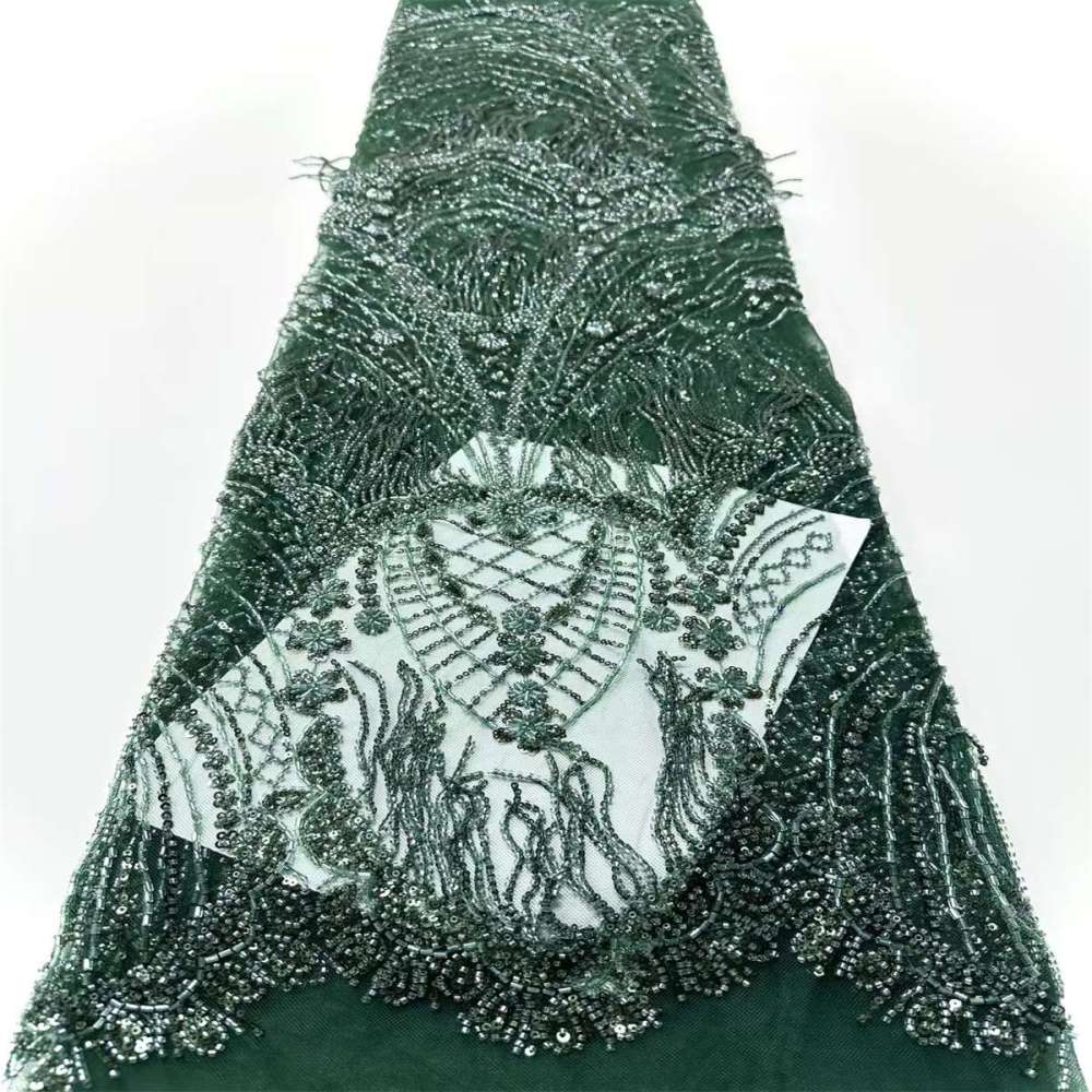 Fringe Beaded Tulle Fabric - 5 Yards | GID HN344