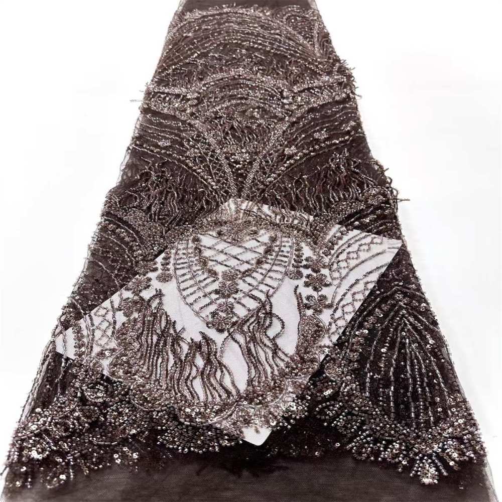 Fringe Beaded Tulle Fabric - 5 Yards | GID HN344