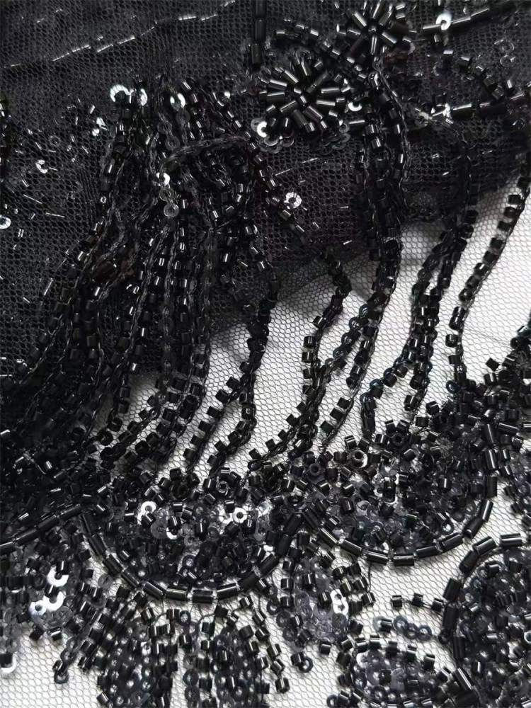 Fringe Beaded Tulle Fabric - 5 Yards | Ref. HN344