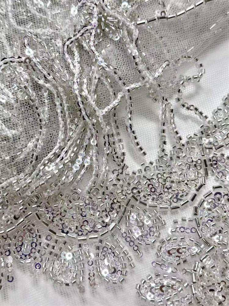Fringe Beaded Tulle Fabric - 5 Yards | Ref. HN344