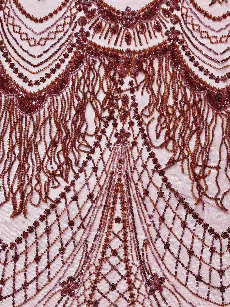 Fringe Beaded Tulle Fabric - 5 Yards | Ref. HN344