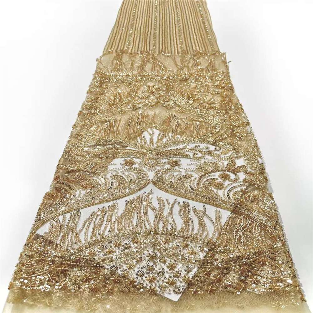 Fringe Beaded Tulle Fabric - 5 Yards | HN348