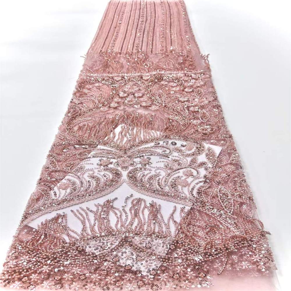 Fringe Beaded Tulle Fabric - 5 Yards | HN348