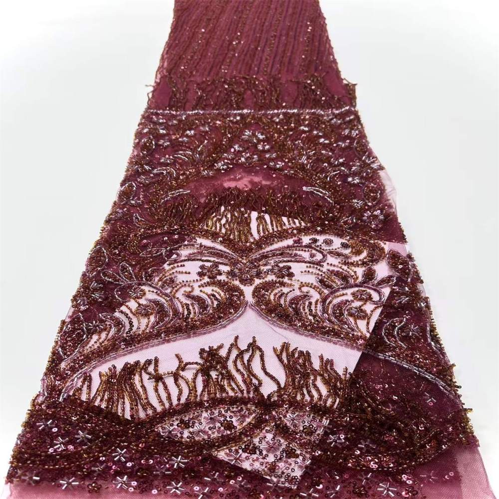 Fringe Beaded Tulle Fabric - 5 Yards | HN348