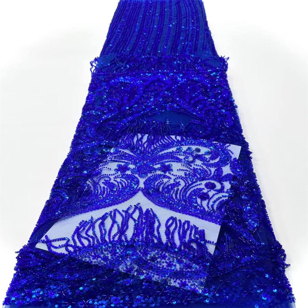 Fringe Beaded Tulle Fabric - 5 Yards | HN348