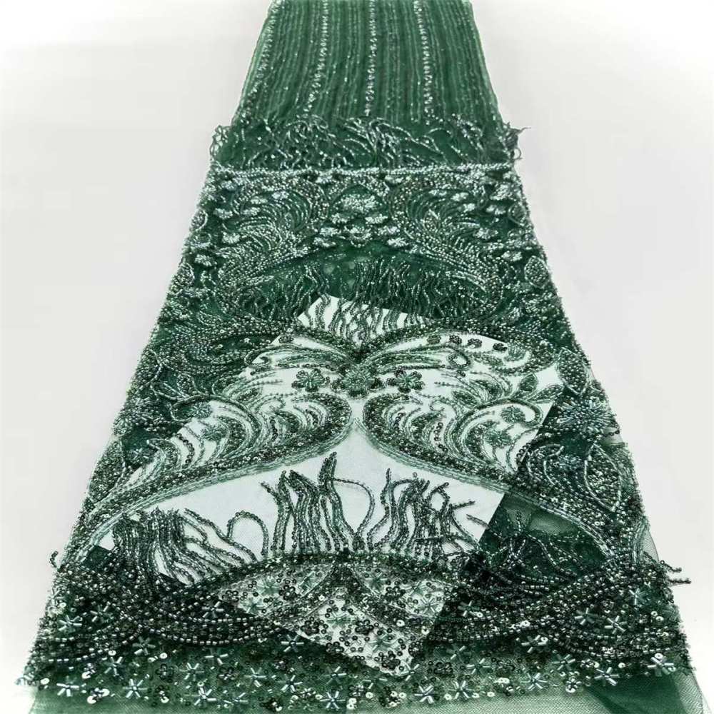 Fringe Beaded Tulle Fabric - 5 Yards | HN348
