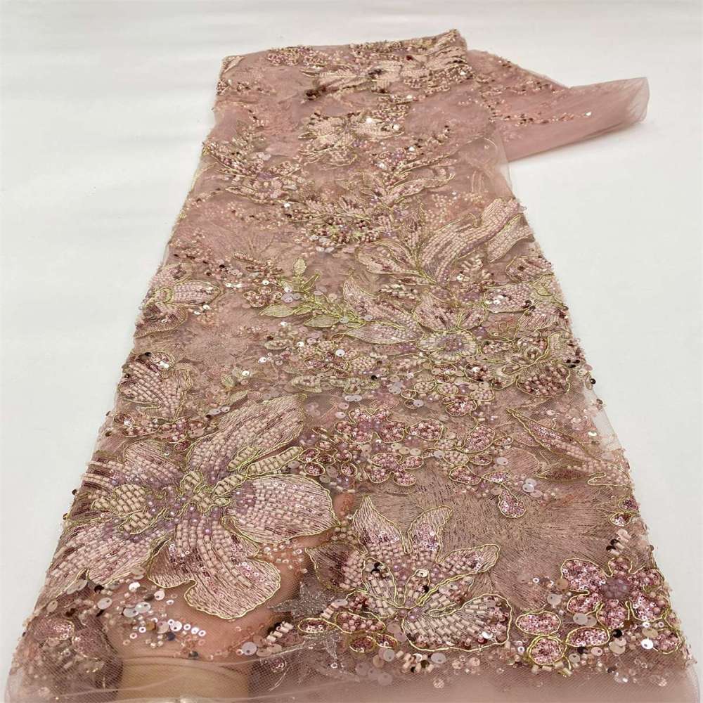 Beaded Lace Fabric LiL9056