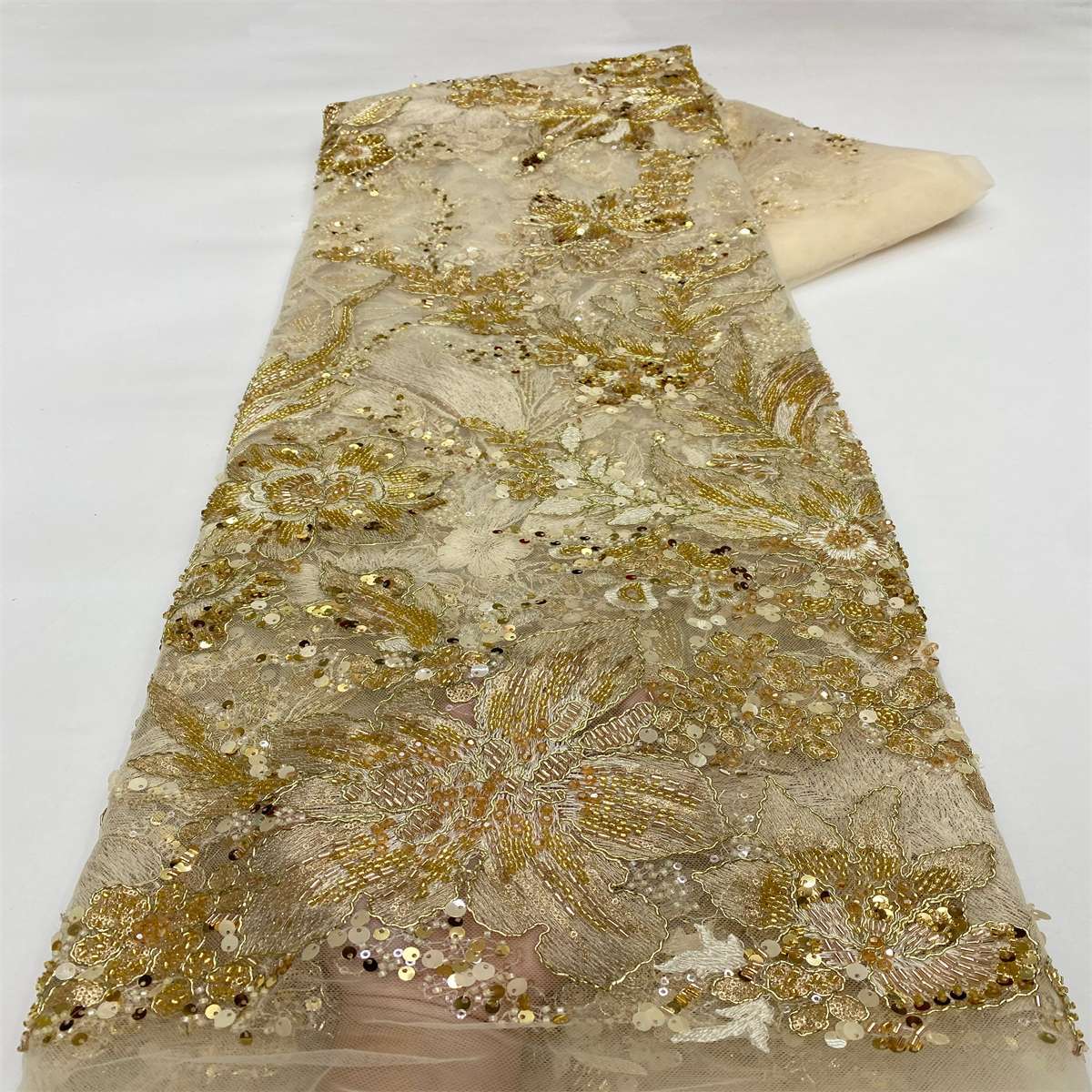 Beaded Lace Fabric LiL9056