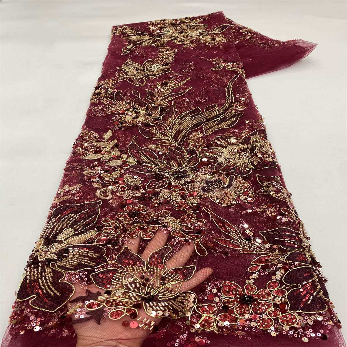 Beaded Lace Fabric LiL9056