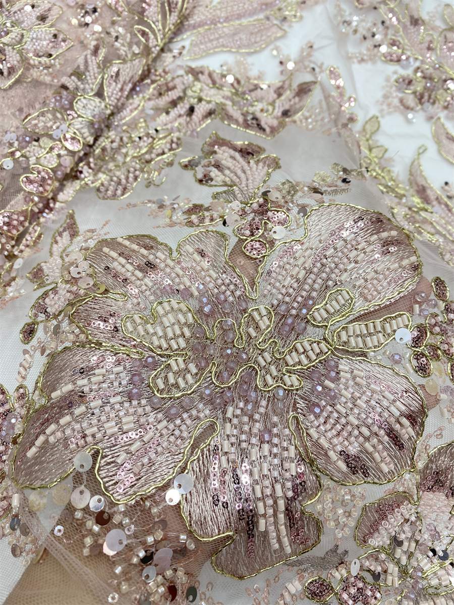 Beaded Lace Fabric LiL9056
