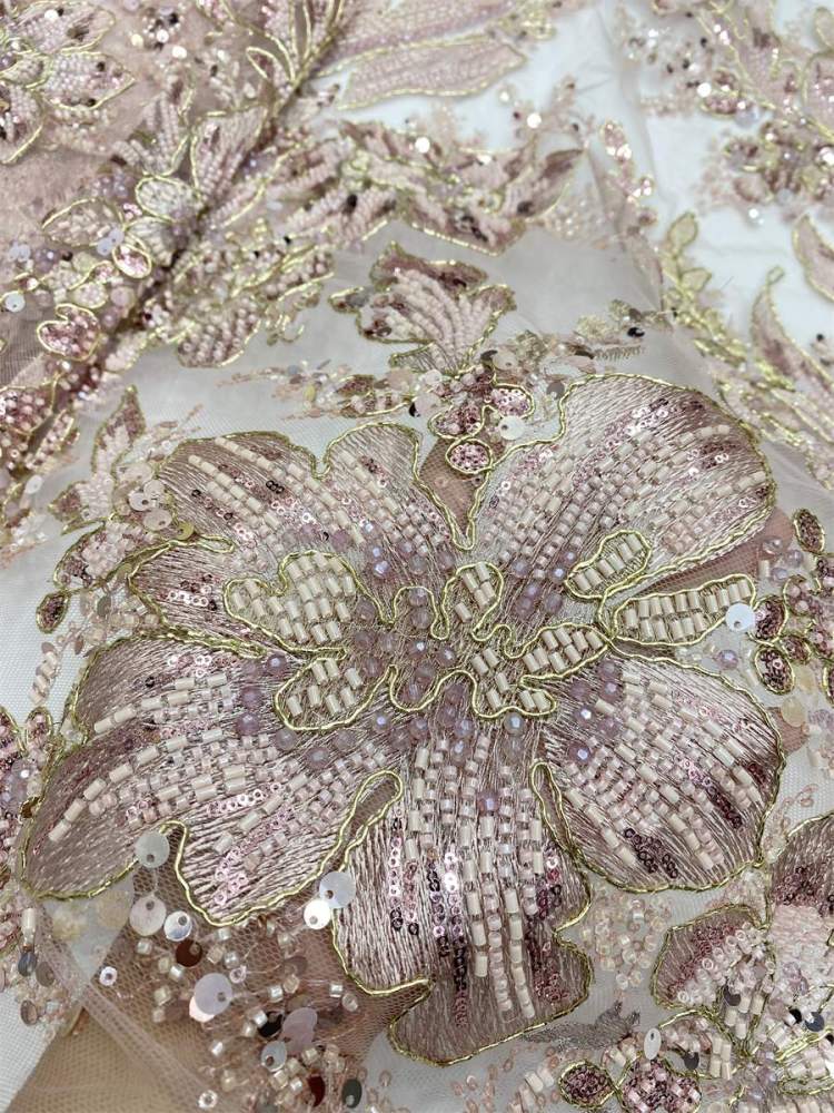 Beaded Lace Fabric LiL9056