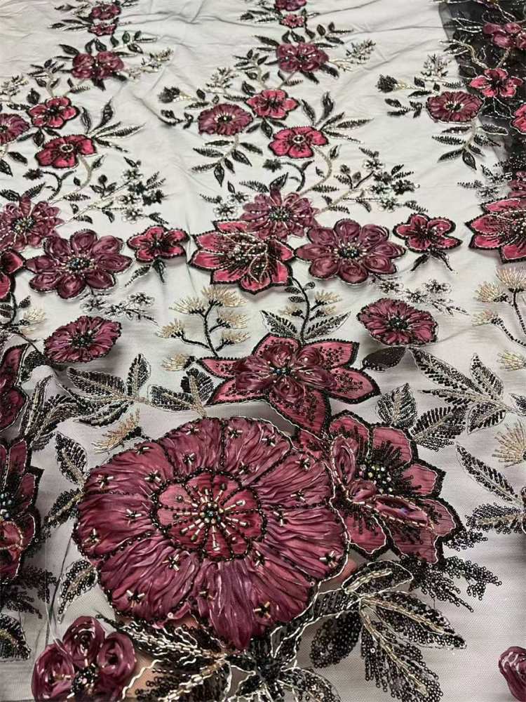 Beaded Lace Fabric LiL9057