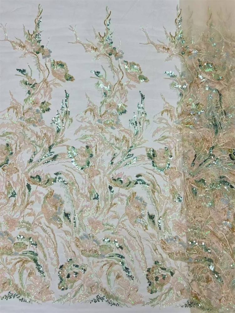 Beaded Lace Fabric LiL9058