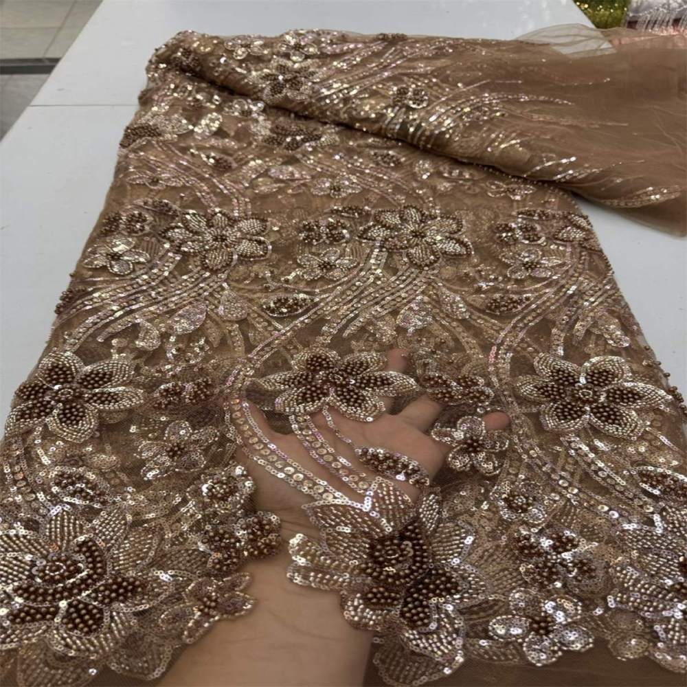 Beaded Tulle Lace Fabric LiL9054