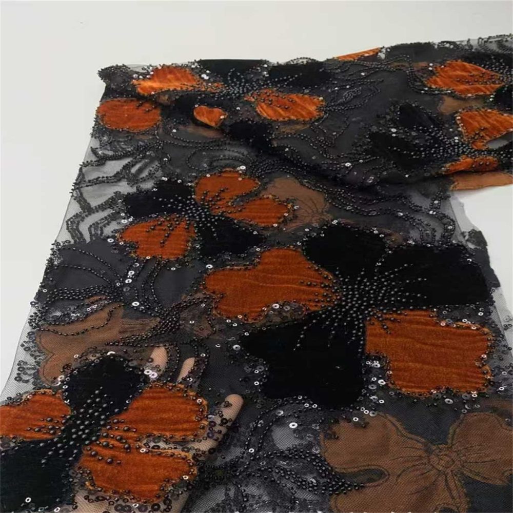 Beaded Lace Fabric - 5 Yards | MOD JX387