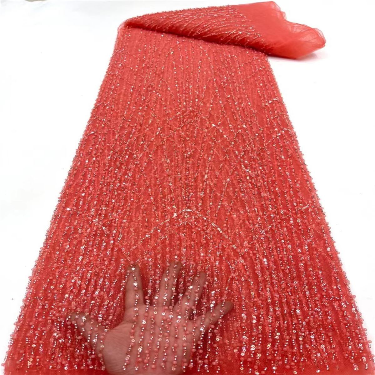 Beaded Fabric for Dresses - 5 Yards | PID JX236