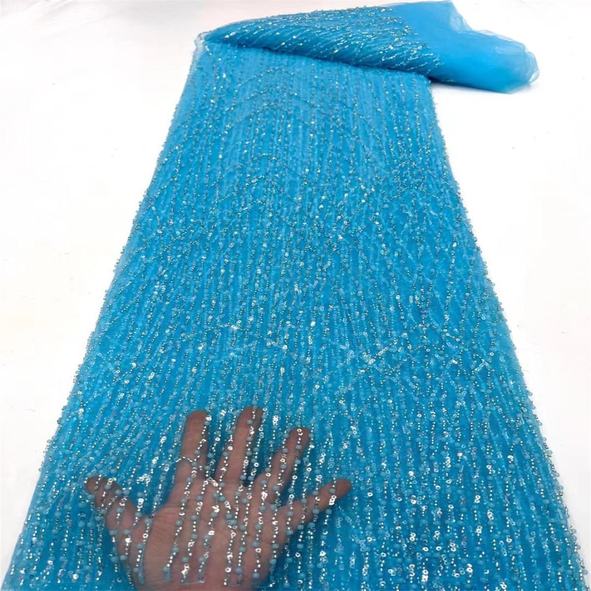 Beaded Fabric for Dresses - 5 Yards | PID JX236