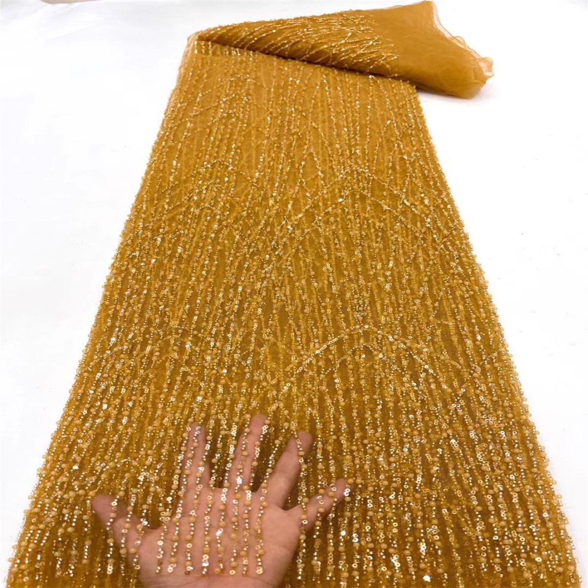Beaded Fabric for Dresses - 5 Yards | PID JX236