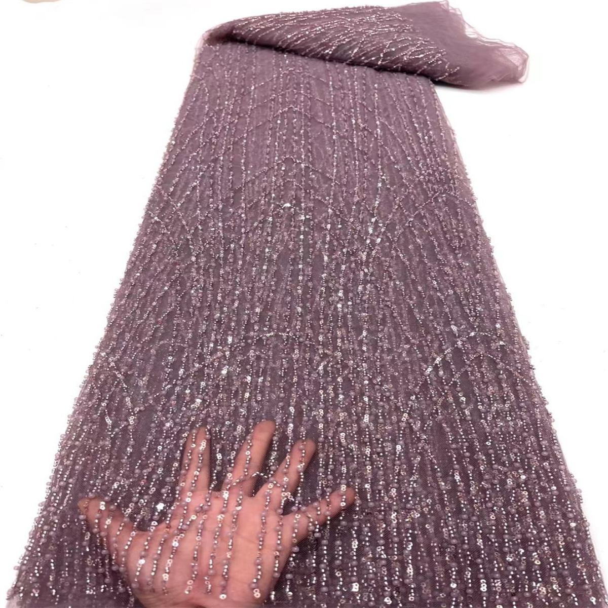 Beaded Fabric for Dresses - 5 Yards | PID JX236